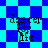 Pixelated text 'dancer for life' appears over a blue and cyan checkered background with diamond-shaped patterns.