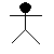Six- of pixelated stick figures and text with alternating black-and-white backgrounds, showing animation changes in head shape and body parts