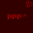 Red pixelated heart symbol above two identical red text strings on dark background.