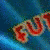 Animated contact sheet showing three frames of a Futurama-themed buddy icon with red text and blue background elements.