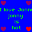 Blue background with green text and pixelated hearts in red/purple, repeating 'I love Jonn' and 'jonn is hot' across two