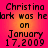 Pixelated text on a gradient background with repeated phrases and date information.
