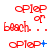 Red pixelated text 'cPlap or beach.' repeated in a with blue symbols changing across frames