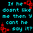 Cyan pixelated text on black background with red square-and-dot animation elements, repeating the phrase "If he dosnt like me then Y cant he say it?" in four identical