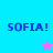 Four quadrants display 'SOFIA!' text with a star icon; top-left cyan, bottom-left pink, top-right and bottom-right light blue backgrounds.