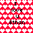 Pixelated red background with white and pink hearts, displaying "I love U Ethan" text in two identical vertical