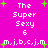 Pixelated text and green stars on a bright pink background, with repeated phrases and letter sequences in white and green.