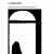 Black and white pixelated icon showing a vertical rectangular frame with an arched top section containing a solid black shape below it.