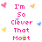 Pixelated pink text reads 'I'm So Clever That Most Word Of What I'm SAYING' and 'Of The Time I Don't Understand A Single', surrounded by small heart icons in pink, orange, blue, purple, green.