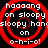 Four identical red spiral patterns with white text on black background, each containing 'haaaang', 'on sloopy', 'sloopy hang', 'on', and 'o-h-i-o!' in pixelated font.