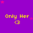 Purple background with pink stars and yellow text "Only Her" above a heart symbol, repeated in a pattern