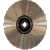 Six circular disc-shaped objects with reflective surfaces arranged in two against a light gray background