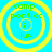 Four identical circular icons with yellow concentric rings on a cyan background, each containing green text "camp pontiac i luv" arranged vertically.