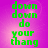 Green pixelated text on a purple gradient background reads 'down down do your thang' in four repeated