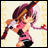Pixelated anime-style character with pink and brown hair holding a sword, next to "Anime IM" text on black background in contact sheet layout.