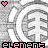 Pixelated static image with grayscale background, pink heart symbol in top-left corner, and pink text 'element' at bottom.