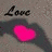 Four identical display hands holding hearts with 'Love' text above, showing color variations in heart and shadow tones
