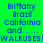 Blue pixelated text on a bright green background with a pink gradient overlay, displaying names and 'WALRUSES!' in two