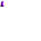Purple L-shaped symbols with black shadows on gray background, one with purple streamers extending downward.