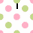 A static image with a white background covered in repeating pink and light green polka dots, featuring three distinct text elements: 'I', 'Luv', and 'Gerry'.