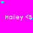 A bright pink background displays repeated white text 'Hailey <3' with scattered cyan and purple stars, some of which shift position across frames.