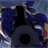 Static 48x48 pixel buddy icon depicting a stylized blue and black mechanical figure with gold accents against a dark background.