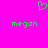 A bright pink background features a green pixelated heart symbol above two identical instances of the text 'megan' in lowercase.