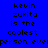 Blue background with black pixelated text reading "kevin zurita is the coolest person ever" in three , with green rectangular highlights shifting across different text segments