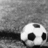 Black-and-white soccer ball on textured surface with red text overlays reading "I Love Soccer," "#77," and "<3" on black background.