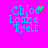 A bright pink background displays four identical pixelated text blocks reading "Chloe Louise Brett" with cyan lettering, each featuring a small green particle effect near the top-right of the text.