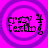 Four identical circular frames with purple concentric rings on a bright pink background, each containing pixelated text and symbols.