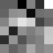 A grayscale pixel with scattered black, white, and gray squares arranged in a non-repeating pattern across the entire visible area