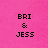 Pixelated text on a pink background with a gray rectangle, displaying names in black block letters.