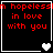 Four identical display red text on black with white borders, each containing a heart symbol that changes from solid to broken across the sequence