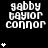 Pixelated text 'gabby taylor connor' repeated across a black background with white star symbols scattered around.