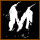 nine square displays animated text elements on black backgrounds with brown borders, transitioning between individual letters and the word 'MUSIC' in white or pink