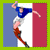 Animated soccer player in blue jersey and red socks kicks a black-and-white ball against a blue, white, and red striped background with 'France' text.