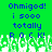Green background with blue pixelated text reading "Ohmigod! i sooo totally ROCK!" and white pixelated grass-like shapes at the bottom.