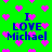 Green background with pink heart shapes and blue text reading "I LOVE Michael" in four repeated sections.
