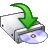 Pixelated icon shows white and gray device with blue screen under green arrow pointing downward.