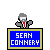 Pixel art icon of a man in gray suit with red tie holding blue sign reading SEAN CONNERY, surrounded by changing text phrases on light gray background.