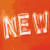 A 50x50 pixel animated buddy icon featuring a glitchy, distorted text-based animation with repeated words 'NEW', 'FOUND', and 'GLORY' in orange and blue tones across multiple frames.