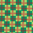 Pixelated character with brown and white fur, teal hat, red shirt against green-and-red checkered background; text reads 'Animal Crossing Wild World' at bottom.