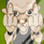 A pixelated cartoon character with light skin and gray clothing on a green background, next to bright green text reading "Original Icons .com" in a stylized font.