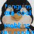 Pixelated image of a penguin with black, white, and brown coloring overlaid with blue text reading "Penguins are cool Webkinz are cooler".