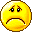 Five yellow circular icons with sad expressions, each showing distinct eye and mouth configurations against a gray background.