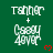 Green background with repeated white text 'Tanner + Casey lover' and red heart symbols, some hearts animated to appear or disappear.