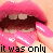 A 49x49 pixel animated contact sheet showing two frames of a close-up mouth with pink lips and teeth, where the right frame adds text "a kiss" below the left's "it was only".