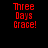 Four display 'Three Days Grace!' in red pixelated text against black, gray, white, and dark gray backgrounds