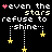 A black background displays the phrase 'even the stars refuse to shine...' with yellow star icons hanging from dotted lines, varying in position across frames.